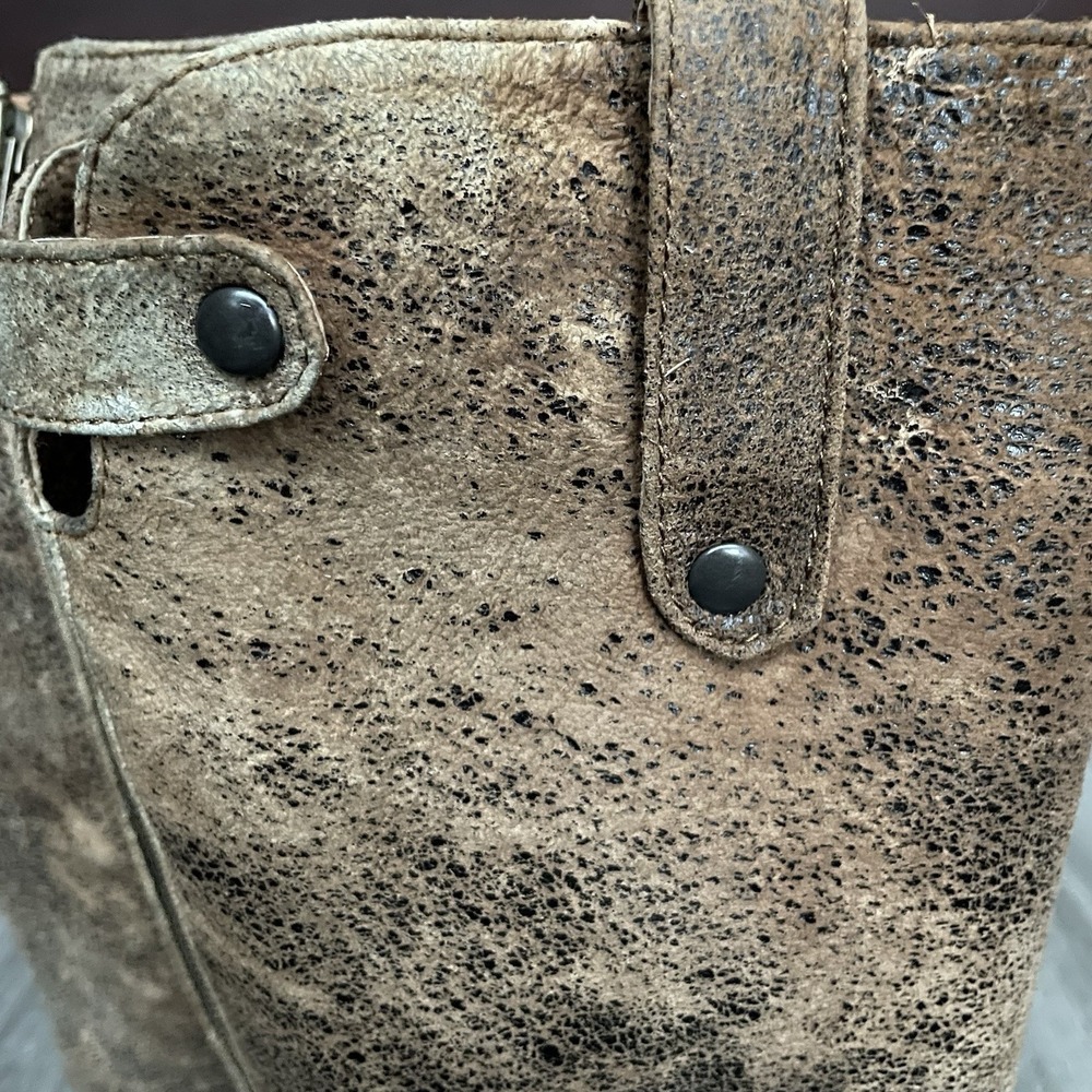 Born Crown Gilmore Distressed Leather Tall Riding Boots Women's Size 6 /EU36.5 - Picture 7 of 10